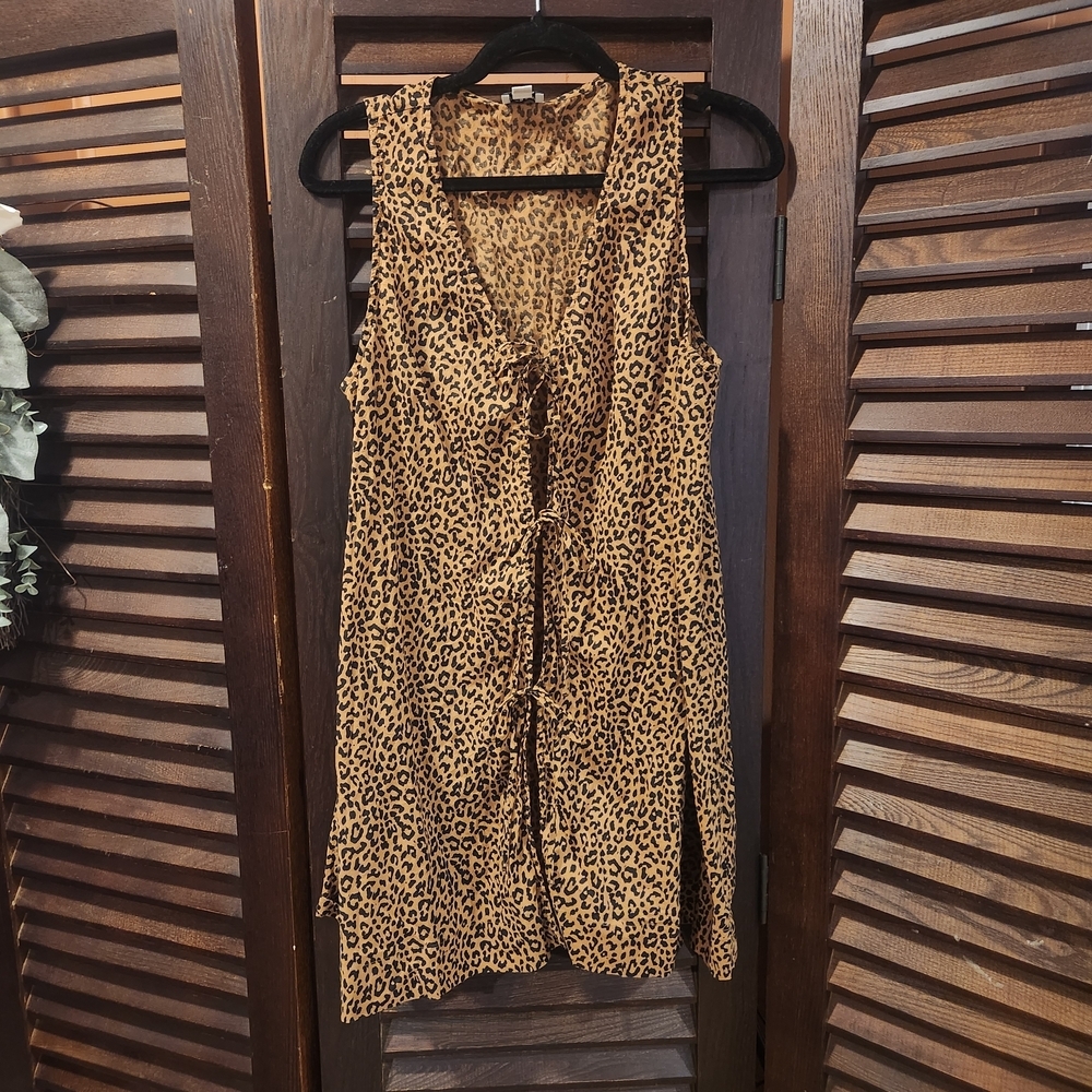J. Crew Tan and Black Animal Print Dress